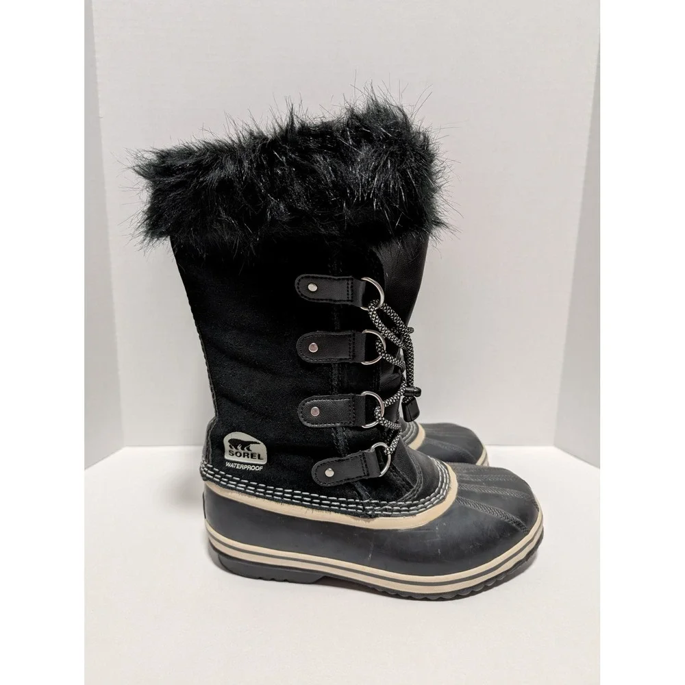 Sorel Women's Joan of Arctic Black‎ Waterproof Winter Snow Duck Boots Size 5